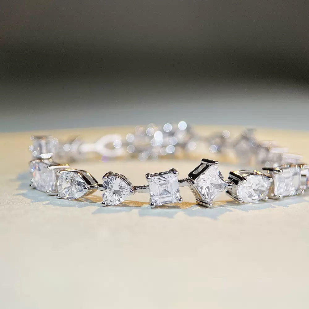 S925 sterling silver diamond bracelet
