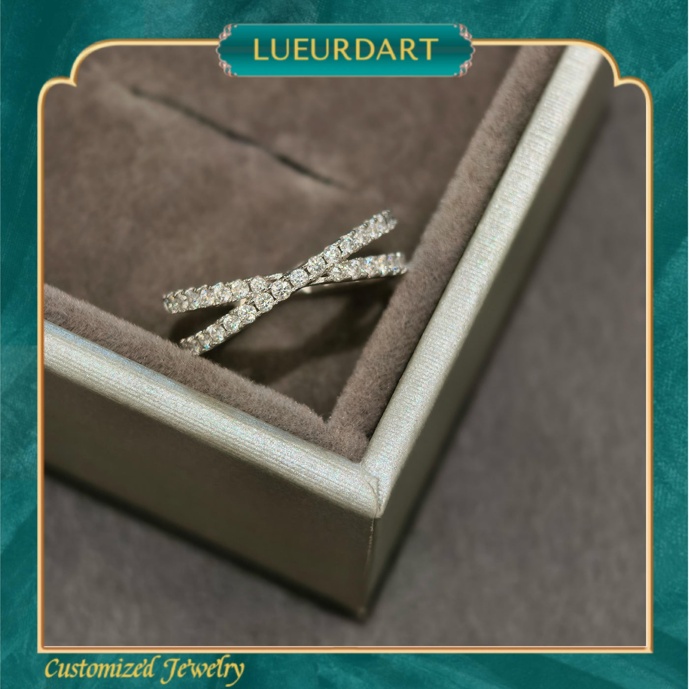 Mosan Ring D color s925 cross design row ring wedding ring women