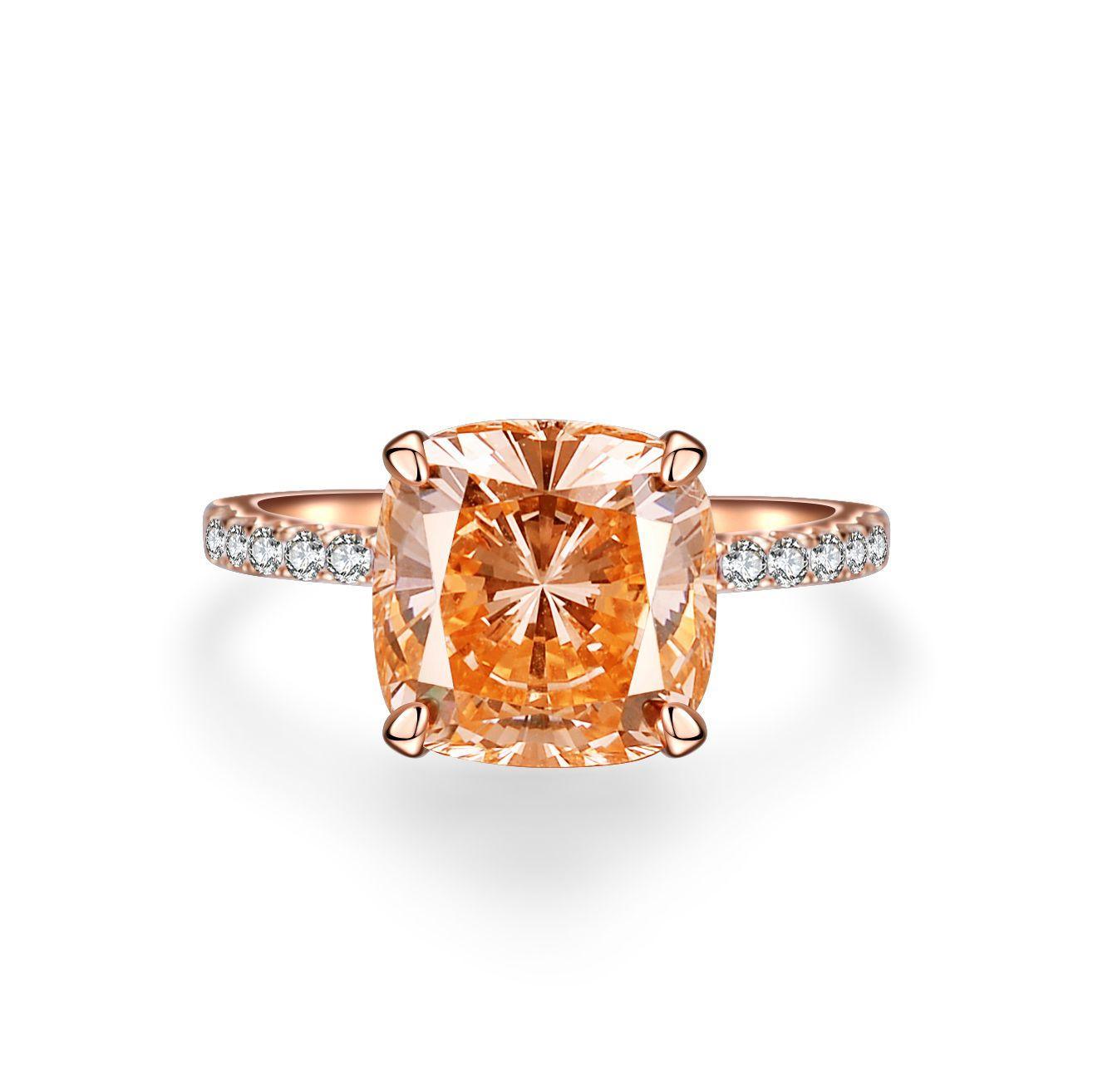 Orange 925 Ring Color Sparkle Classic ring for women