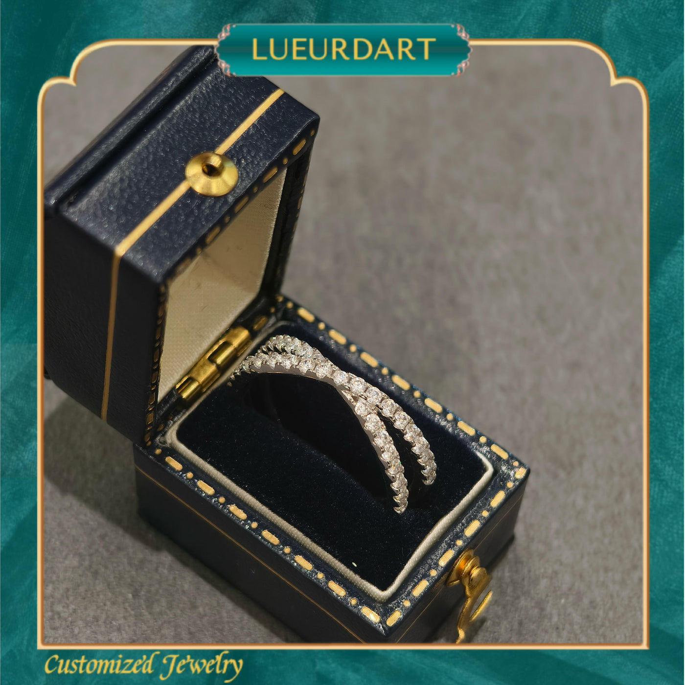 Mosan Ring D color s925 cross design row ring wedding ring women