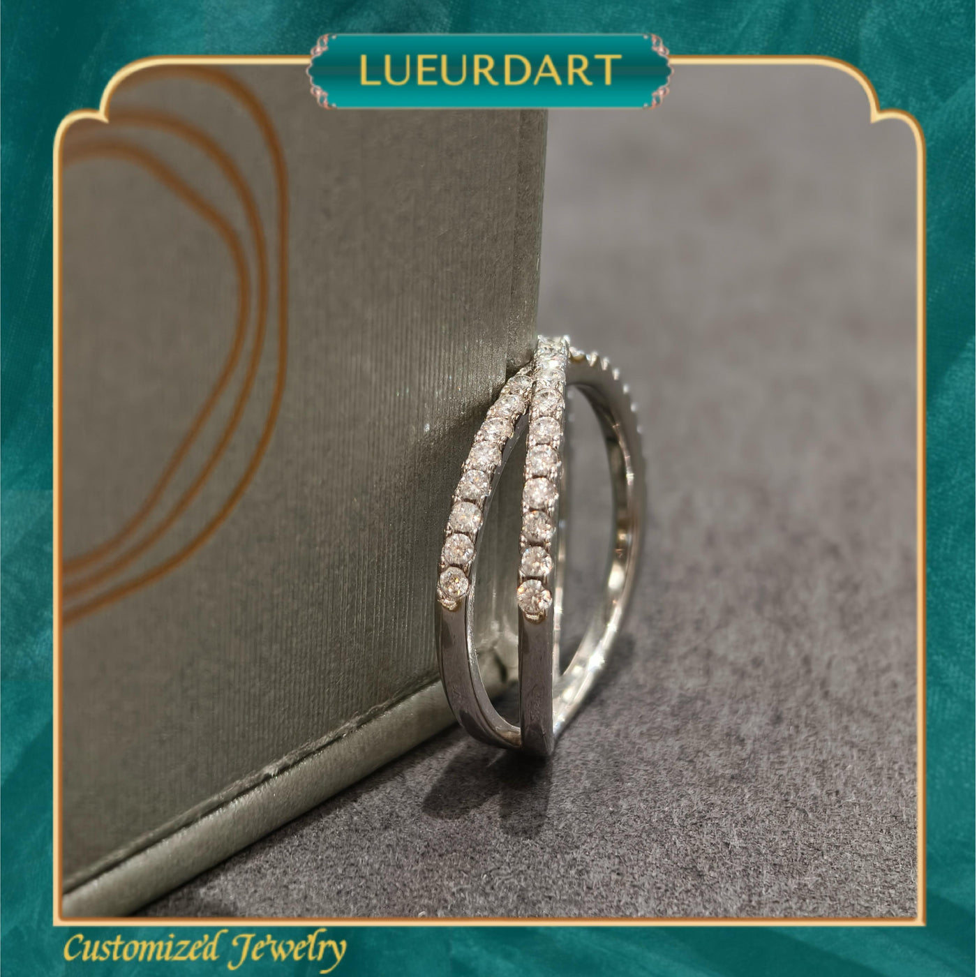 Mosan Ring D color s925 cross design row ring wedding ring women