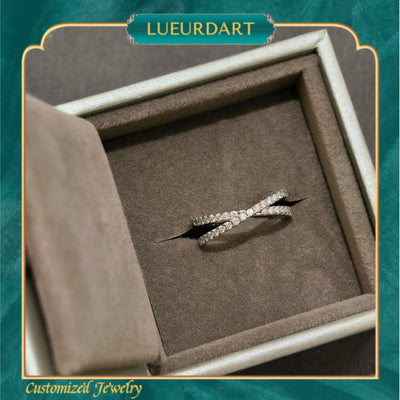 Mosan Ring D color s925 cross design row ring wedding ring women
